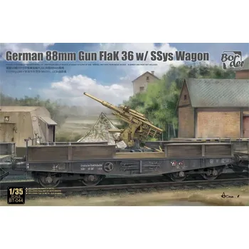 Plastikový model Border Model 1/35 German 88mm Gun Flak 36 w/SSys Wagon
