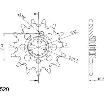 Řetězová sada pro motocykl SUPERSPROX Řetězové kolečko SUPERSPROX CST-308:15 15 zubů, 520
