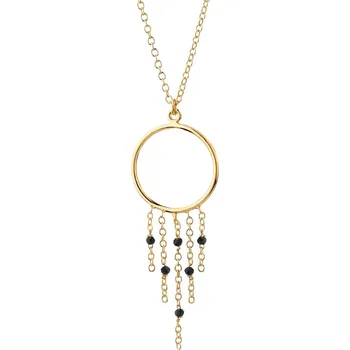 Náhrdelník Pozlacený stříbrný náhrdelník se sklem - kroužek - AP530-7465