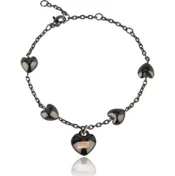 Náramek Dámský náramek se srdíčky Breil TJ2728 Nerezová ocel Černá (20 cm)