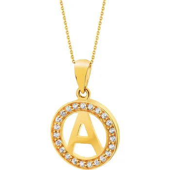Přívěsek Zlatý přívěsek se zirkony - písmeno A - Z-702 A.02
