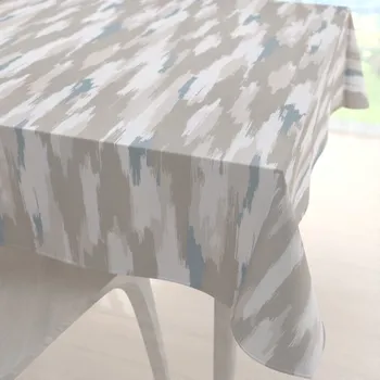 ubrus Sametový čtvercový ubrus Tamara TMR-024 Šedo-béžovo-bílé žíhané pruhy 40x40 cm