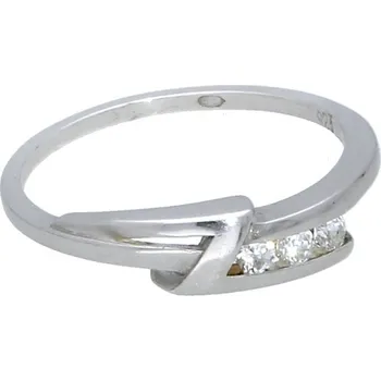 Prsten Goldstore Stříbrný prsten tři bílé zirkony Velikost: 56