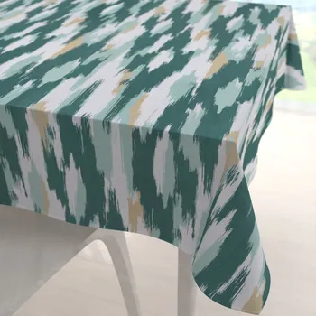 ubrus Sametový čtvercový ubrus Tamara TMR-025 Zeleno-béžovo-bílé žíhané pruhy 40x40 cm