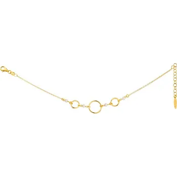 Náramek Pozlacený stříbrný náramek s perlami - kroužky - AP534-7801