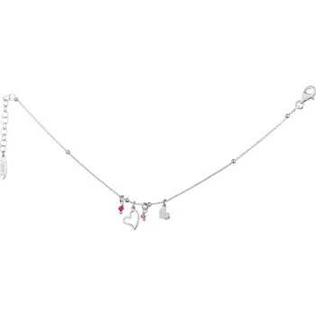 Náramek Stříbrný náramek s broušeným sklem - srdce - AP535-9735