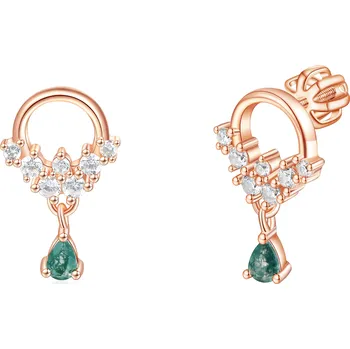 Náušnice Olivie Stříbrné náušnice MECHOVÝ ACHÁT ROSE 8916 Ag 925; ≤1,4 g.