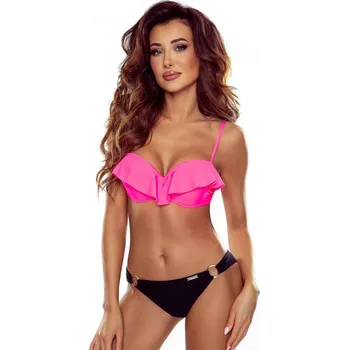 Dámské plavky Dvoudílné plavky CARMEN-GF, 02 C/R neon-růžová+černá, VELIKOST DVOUDÍLNÉ PLAVKY 42B/XL