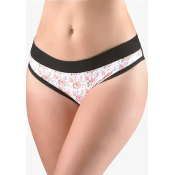 Dámské oblečení Gina Výhodné balení 5 kusů - Kalhotky bokové se širokým bokem kolekce Disco 18 16177P Barva/Velikost: černá, maracuja / S/M
