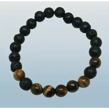 Náramek Dětský náramek z lávy a tygřího oka