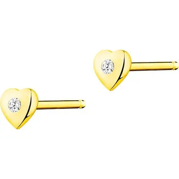 Náušnice Zlaté náušnice se zirkony - srdce - AP533-8421