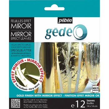 Pébéo Zlaté kovové listy Gédéo Mirror 14×14cm 12 ks, odstín 49
