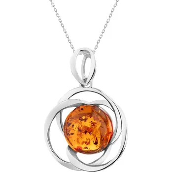 Přívěsek Stříbrný přívěsek s jantarem - AP537-5665