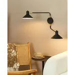 Nástěnná lampa z černé kovové oceli se 2 stínidly s nastavitelnými rameny moderní industriální obývací pokoj ložnice Beliani