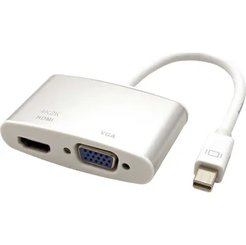 Video redukce ROLINE ROLINE Konvertor miniDP(M) -> HDMI(F) / VGA(F), 4K@30Hz, 15cm, typ 2