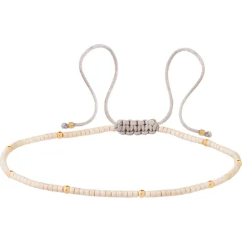 Náramek Náramek na kotník s prvky ze žlutého zlata a korálky - AP536-6022