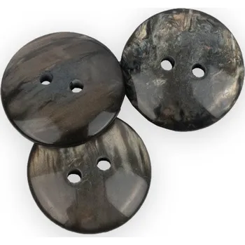 Knoflík Knoflík dvoudírkový šedohnědý mramor 24 mm