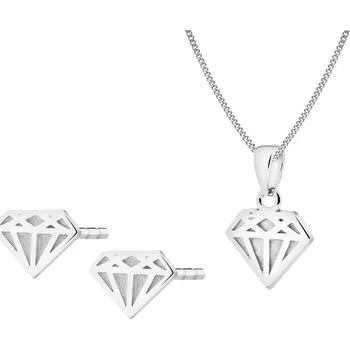 Souprava šperků Stříbrné náušnice, přívěsek a řetízek - souprava - KPL534-3480