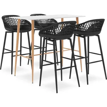 Jídelní set vidaXL 5dílný barový set [3057433] Barva: Bílá a černá