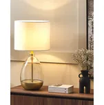 Stolní lampa zlaté sklo a kov 64 cm látkové stínění bílý kabel s vypínačem v moderním stylu Beliani