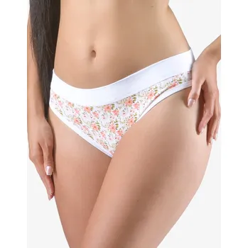 Kalhotky Gina Výhodné balení 5 kusů - Kalhotky bokové se širokým bokem kolekce Disco 18 16177P Barva/Velikost: bílá, maracuja / XS/S
