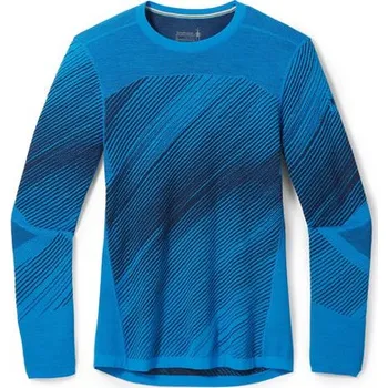 Smartwool Mens Intraknit Thermal Merino BL Pattern Crew, laguna blue angled - pánské triko XL + Doprava zdarma