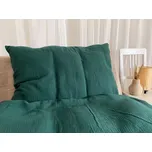 Mušelínové povlečení tmavě zelená bio bavlna - 140x220 + 50x70 cm