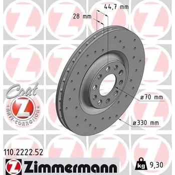 Brzdový kotouč Brzdový kotouč ZIMMERMANN 110.2222.52