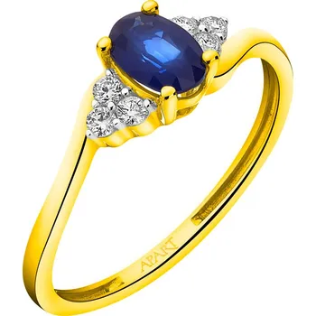Prsten Zlatý prsten s brilianty a safírem - ryzost 585 - 157.191