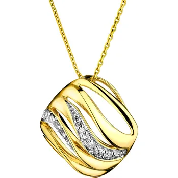 Přívěsek Zlatý přívěsek s diamanty - 0,10 ct - ryzost 585 - 181.315