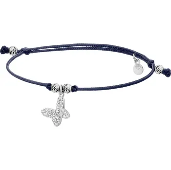 Náramek Náramek s prvky ze stříbra a zirkony - motýl - AP538-4040