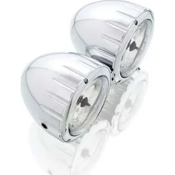 Zavazadlo na motocykl CUSTOMACCES Světlo CUSTOMACCES TWIN FD0002J inox 90MM DE DIAM.3 1/2"