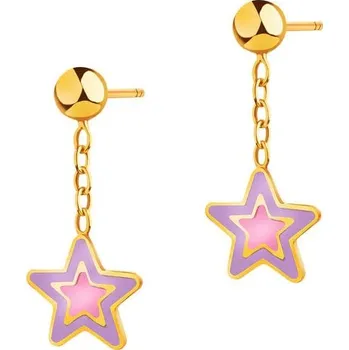 Náušnice Zlaté náušnice se smaltem - hvězdy - AP538-9795