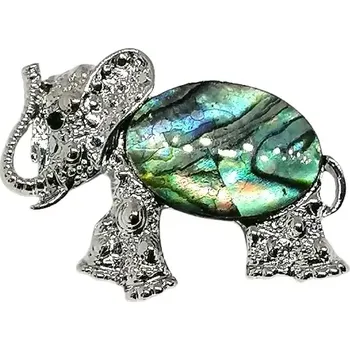 Brož Brož slon malý s mušlí Paua