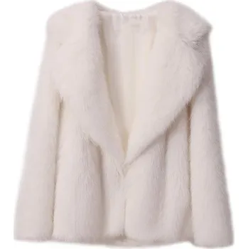 Dámský kožich Dámský kožich s klasickým límcem Velikost: 2XL, Barva (Varianta): white fur coat