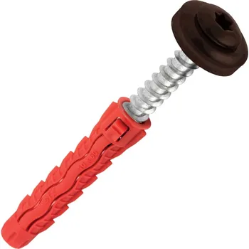 Hmoždinka ZOFITHERM NZ Kotvící hmoždinka lišty nopové fólie do zdiva - HNĚDÁ 8017, 6 ks/bal - Balení 6 ks