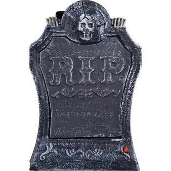 Party dekorace Halloween náhrobní kámen s animací, 40x22cm