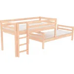 Zvýšené jednolůžko posuvné, zábrana A, buk cink