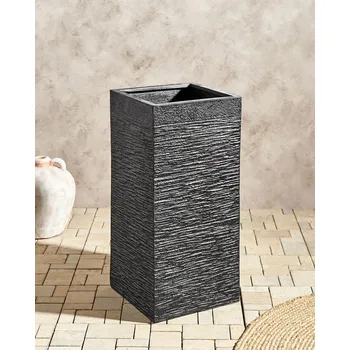 Květináč květináč Černý čtvercový 70 cm dekorativní obývací pokoj ložnice zahradní terasa balkon Beliani