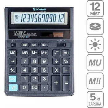 Set školních potřeb DONAU TECH kancelářská kalkulačka DONAU TECH 4127, 12místná, černá