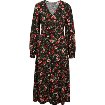Dámské šaty Orsay Červeno-černé dámské květované šaty - Dámské Orsay černá | hnědá | červená 2179485