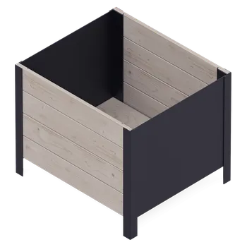 Truhlík Truhlík Modernbox, dřevo, kov, šedá, černá, 58 × 52 × 48 cm RMO-0580X0520X480-GR