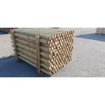 Plotový sloupek Kůl dřevěný průměr 10 cm - impregnovaný Délka: 300 cm