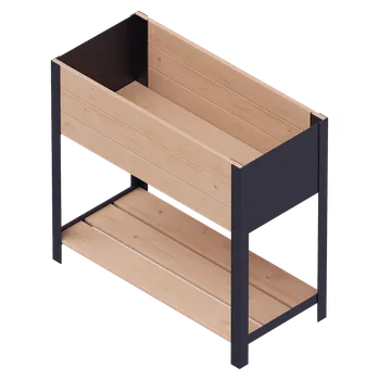 Truhlík Truhlík Modernbox, dřevo, kov, hnědá, černá, 78 × 36 × 32 cm RMO-0780X0360X720-BW