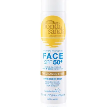 Stínicí technika Bondi Sands SPF 50+ Face Fragrance Free ochranná mlha na obličej SPF 50+ 60 g