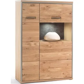 Komoda Vitrína ESPERO III (Dub Bianco), Včetně LED osvětlení, Otevírání doleva (z pohledu zepředu)