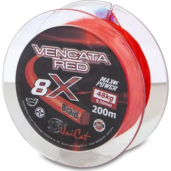 Uni Cat Šňůra 8 X Vencata Red 200m 0,60mm