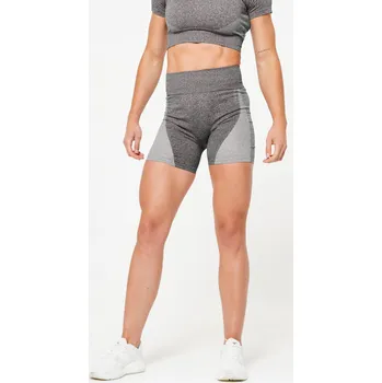 Dámské kraťasy DOMYOS Bezešvé fitness kraťasy s vysokým pasem M ČERNÁ