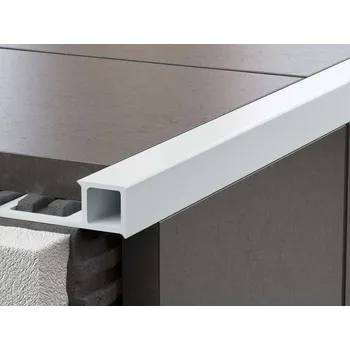 Stavební profil Ukončovací profil s přepážkou – hranatý 8mm/2,5m bílý