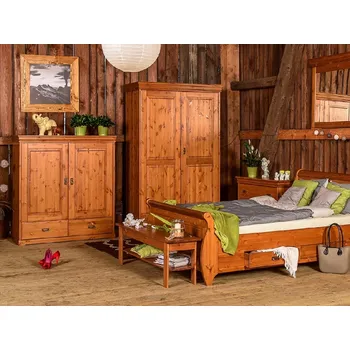 Ložnicová sestava Massivo.cz Ložnice Toskania 2D (Postel 180x200) odstín Medový, masiv, borovice